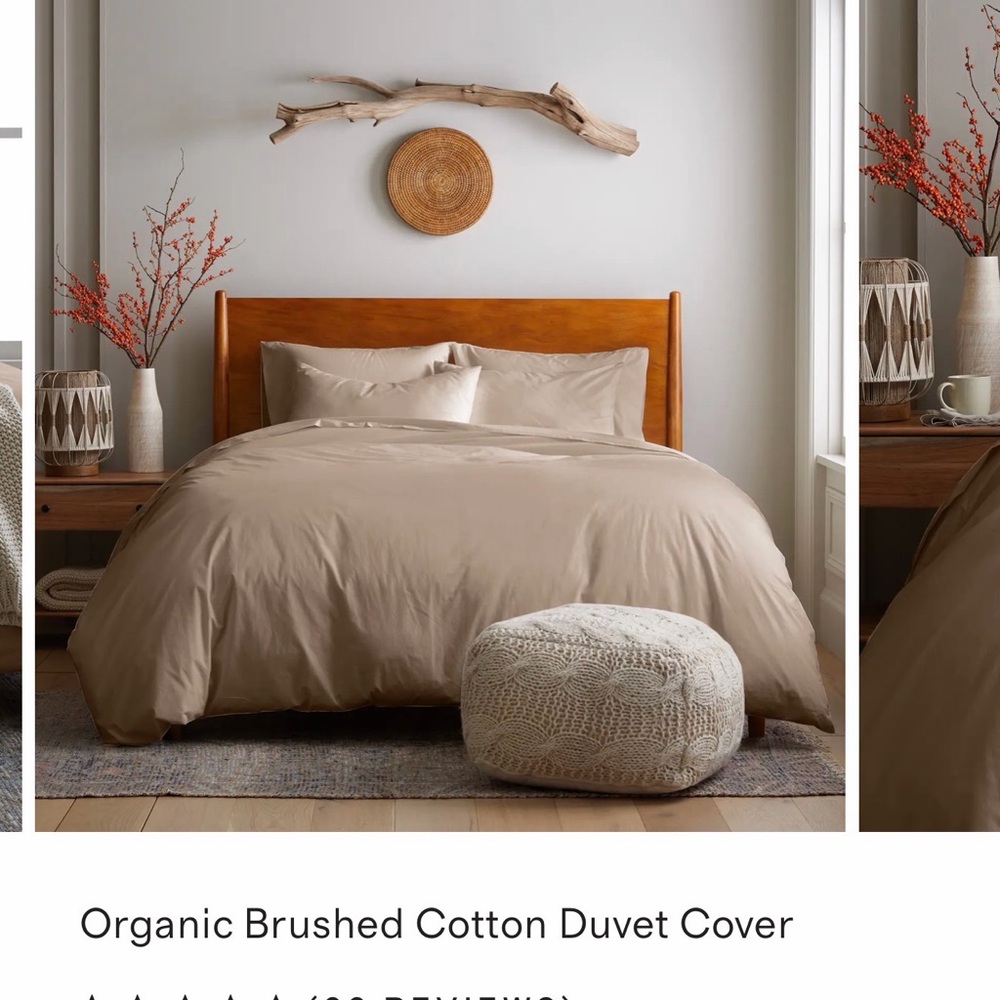 Quince Organic Brushed Cotton Duvet Cover - Tan